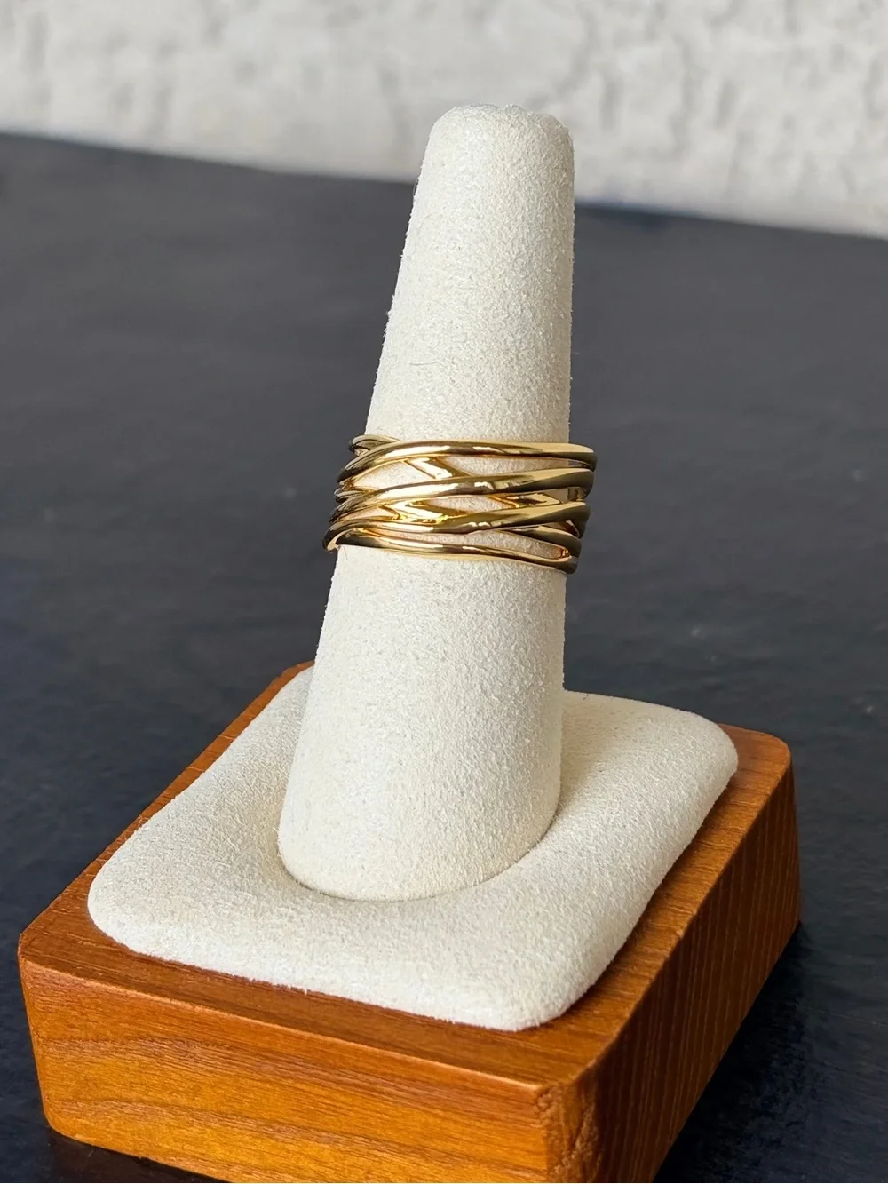 925 Sterling With Gold Overlay Interlock Stackable Ring